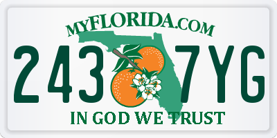 FL license plate 2437YG