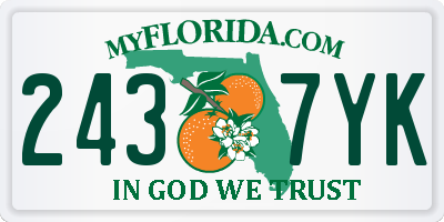 FL license plate 2437YK