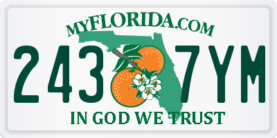 FL license plate 2437YM