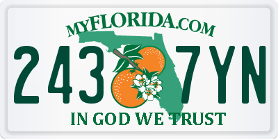 FL license plate 2437YN