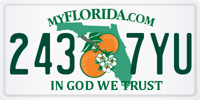 FL license plate 2437YU