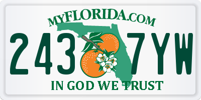 FL license plate 2437YW