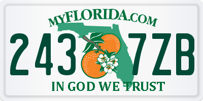 FL license plate 2437ZB
