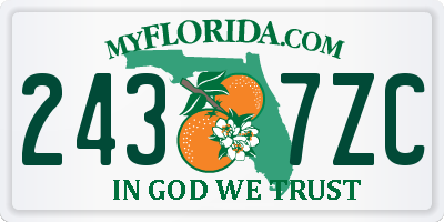 FL license plate 2437ZC