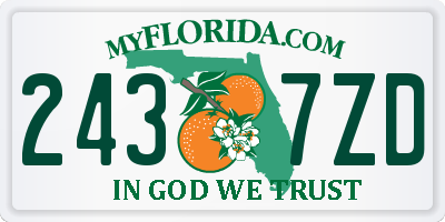 FL license plate 2437ZD