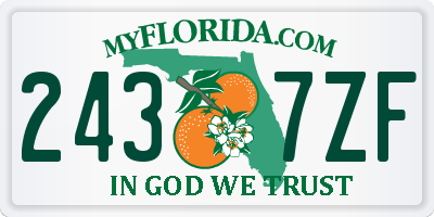FL license plate 2437ZF