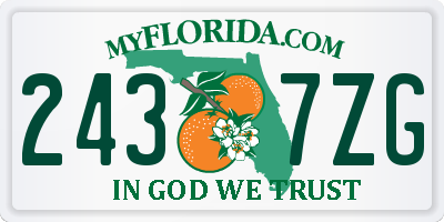 FL license plate 2437ZG
