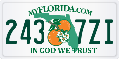 FL license plate 2437ZI