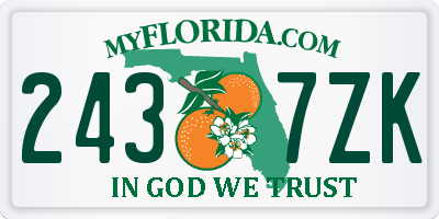 FL license plate 2437ZK