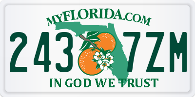 FL license plate 2437ZM