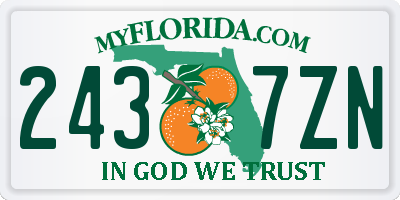 FL license plate 2437ZN