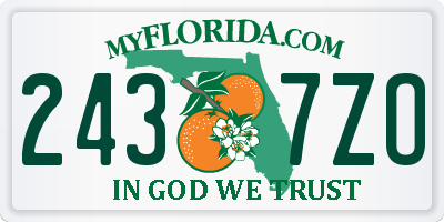 FL license plate 2437ZO