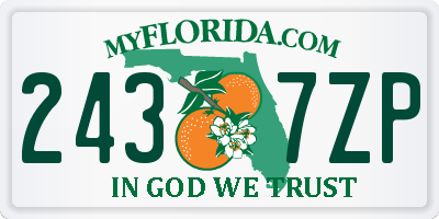 FL license plate 2437ZP