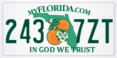 FL license plate 2437ZT