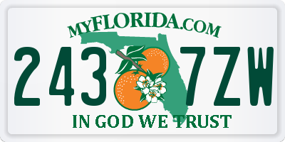 FL license plate 2437ZW
