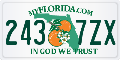 FL license plate 2437ZX