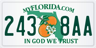 FL license plate 2438AA