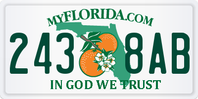 FL license plate 2438AB