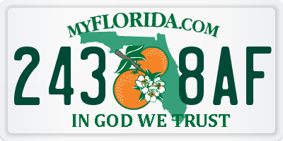 FL license plate 2438AF