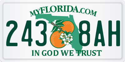 FL license plate 2438AH