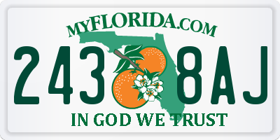 FL license plate 2438AJ