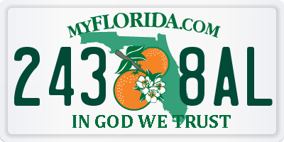 FL license plate 2438AL
