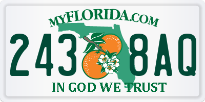 FL license plate 2438AQ
