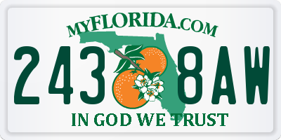 FL license plate 2438AW