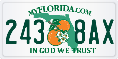 FL license plate 2438AX