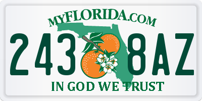 FL license plate 2438AZ