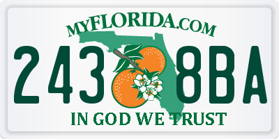 FL license plate 2438BA