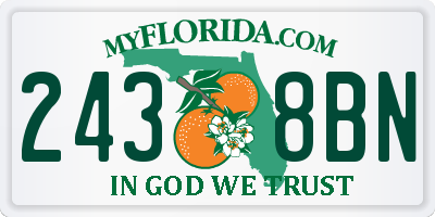 FL license plate 2438BN
