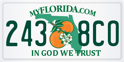 FL license plate 2438CO