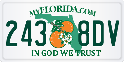 FL license plate 2438DV