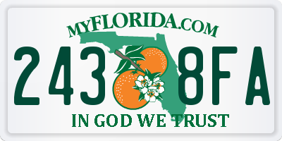 FL license plate 2438FA
