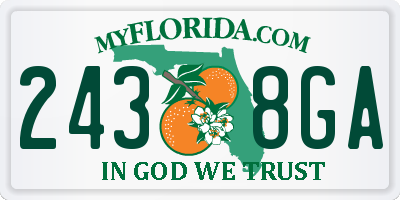 FL license plate 2438GA