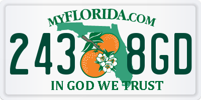 FL license plate 2438GD