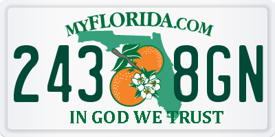FL license plate 2438GN