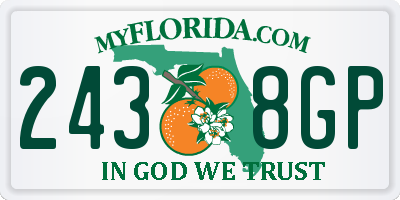 FL license plate 2438GP