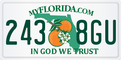 FL license plate 2438GU
