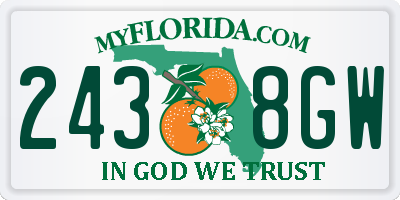 FL license plate 2438GW