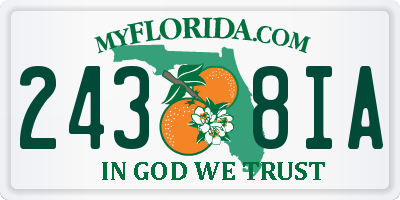 FL license plate 2438IA