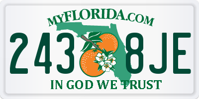 FL license plate 2438JE