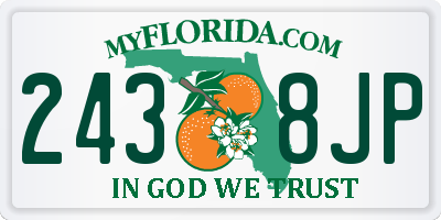 FL license plate 2438JP