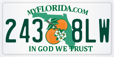 FL license plate 2438LW