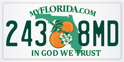 FL license plate 2438MD