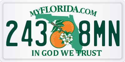 FL license plate 2438MN