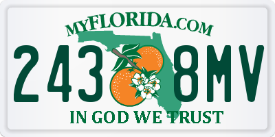 FL license plate 2438MV