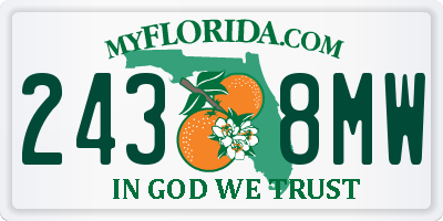 FL license plate 2438MW