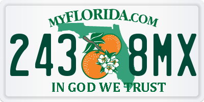 FL license plate 2438MX